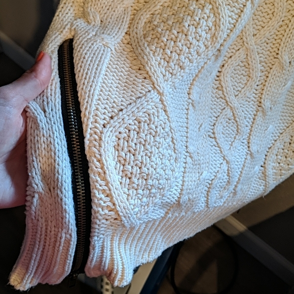 Long Cream Knitted Sweater - Picture 2 of 3